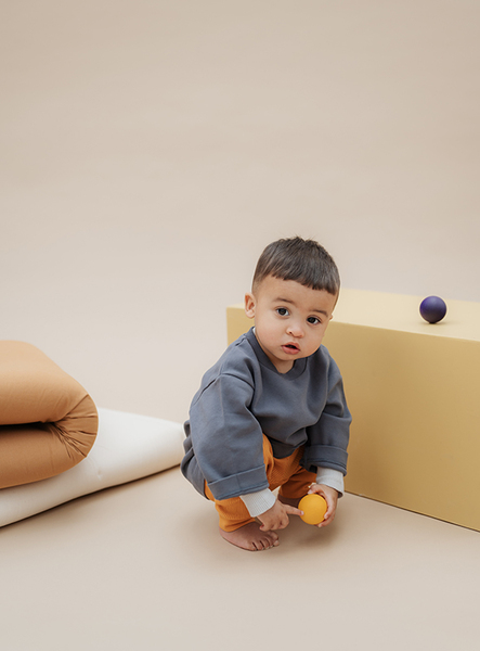 Studio Aelbo longsleeve baby shirt met lange mouwen donkergrijs